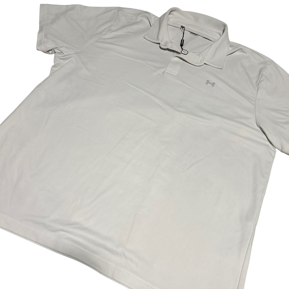 Under Armour Golf Polo Mens 2XL White Short Sleeve Performance Activewear NWOT